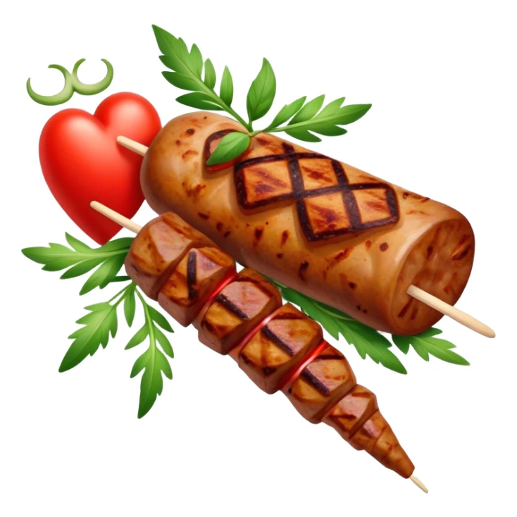 a turkish kebab with a heart sticker