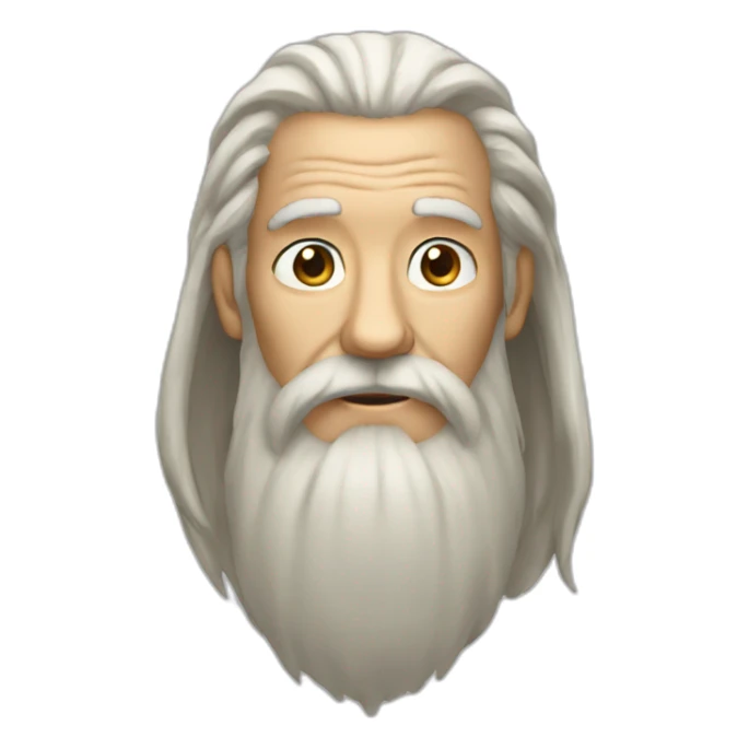 old man with long beard and hair sticker