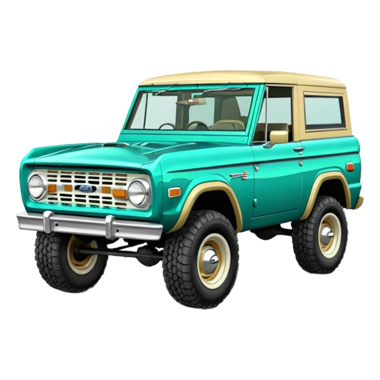 turquoise green classic ford bronco sticker
