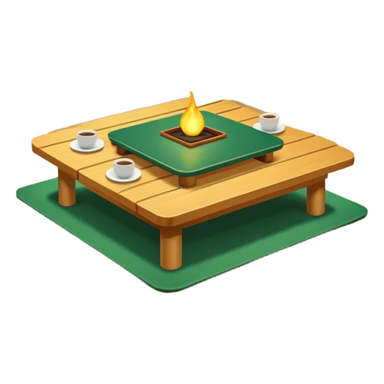 Japanese kotatsu table - green sticker