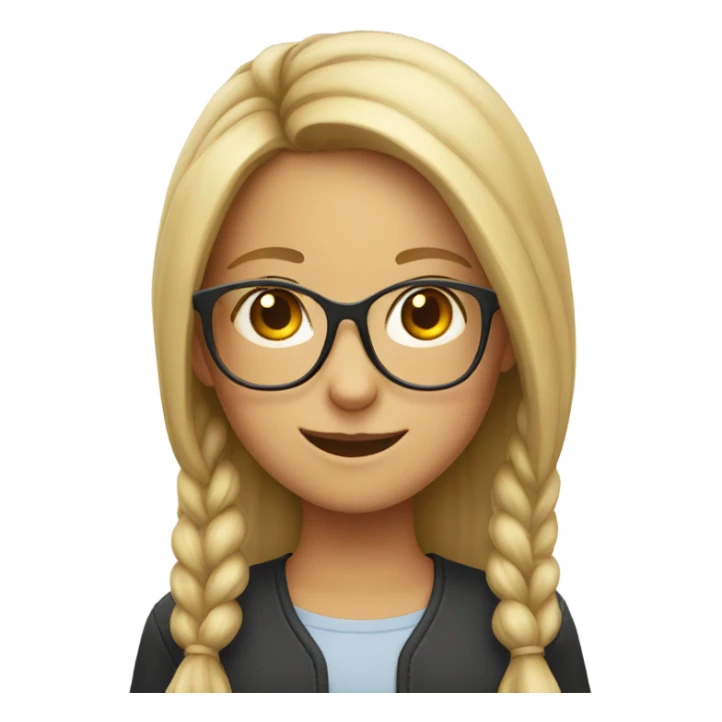 smiling girl with glasses sticker