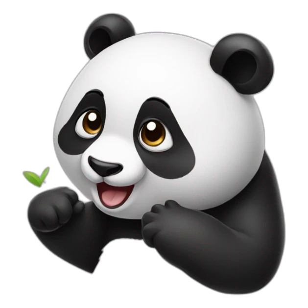 Panda giving a flying kiss sticker