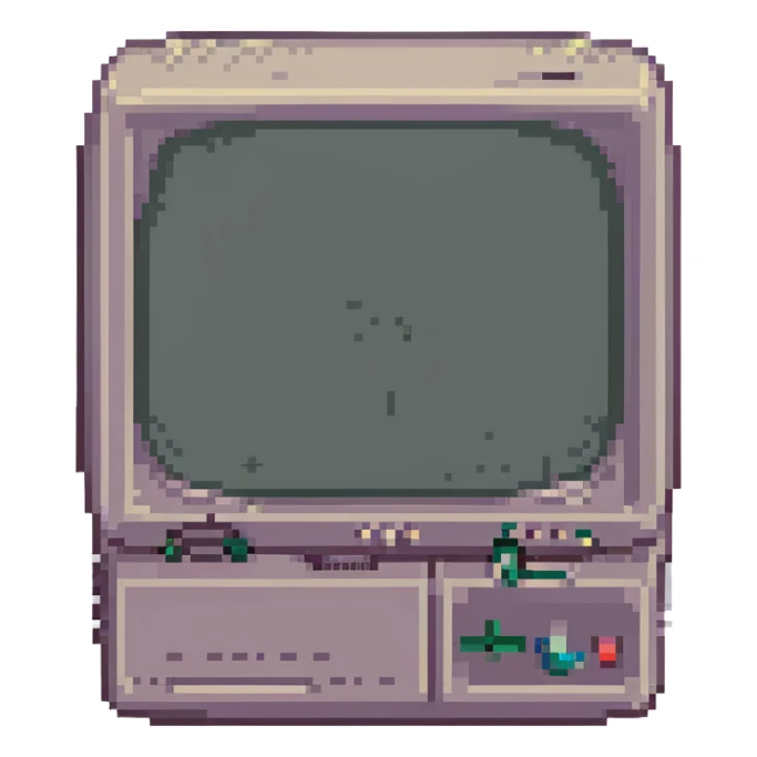 CRT screen cracked with a blinking “404” sticker