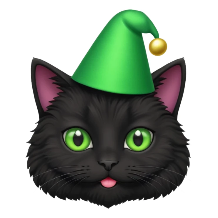 Black fluffy cat goes on holiday sticker