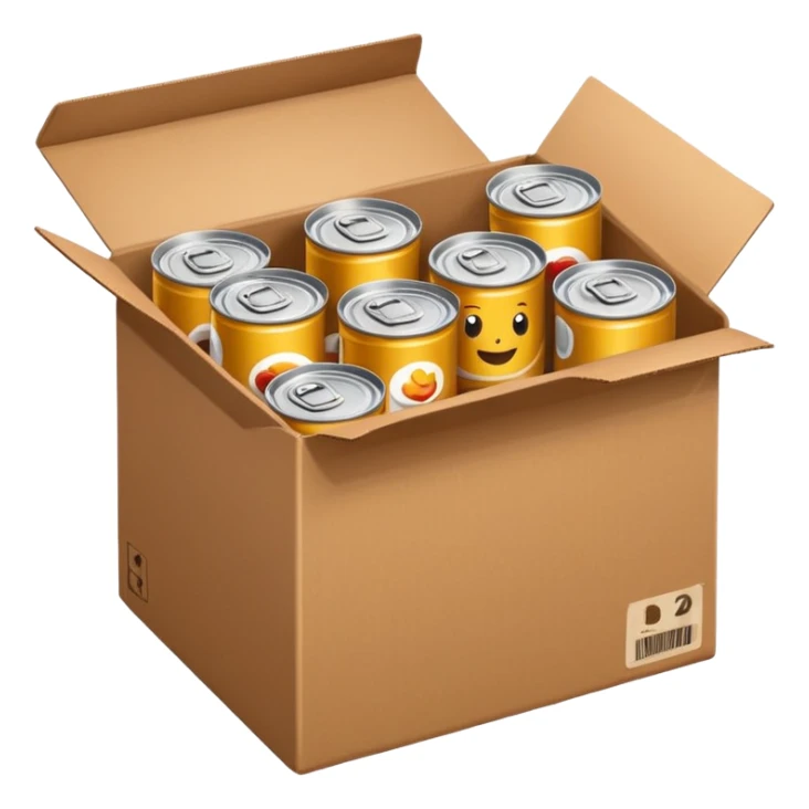canned food in a box sticker
