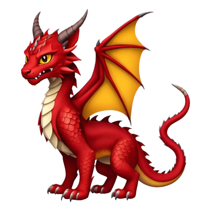 Dark-Red Dragon-type Fakémon-Lynx full body sticker