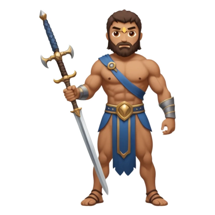 full length gigantic goliath from the bible ready for battle sticker