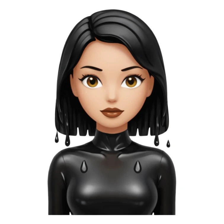 🕵🏻‍♀️💦🧥 black latex dress sticker