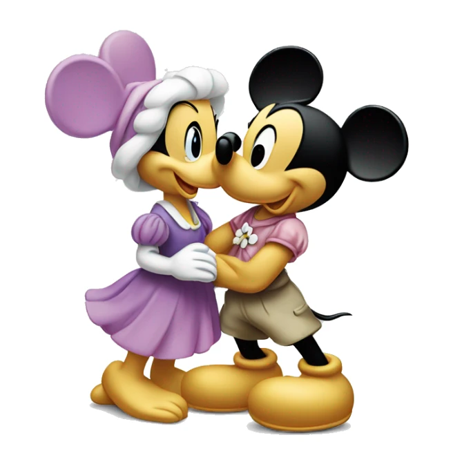 Mickey Mouse kissing Daisy Duck  sticker