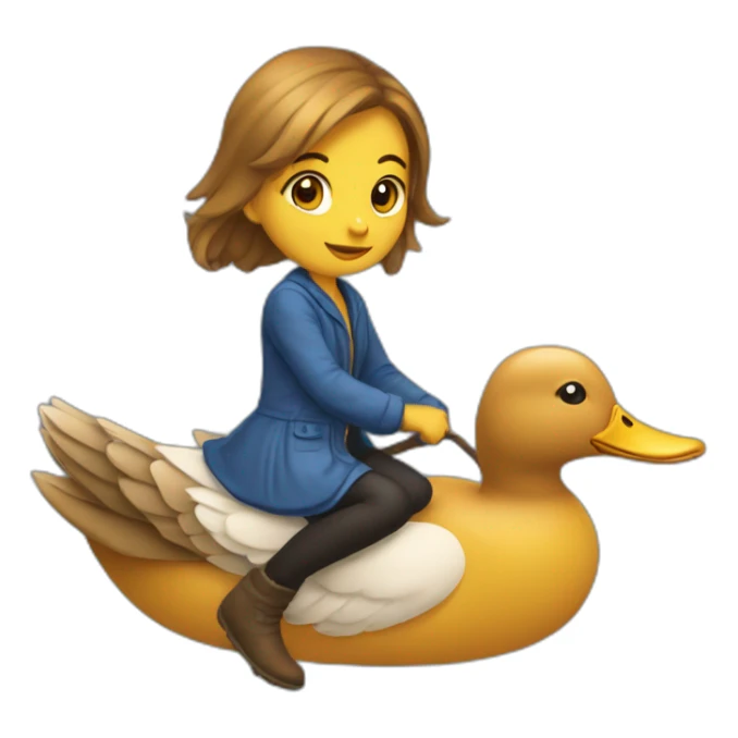 Une fille sur un canard sticker