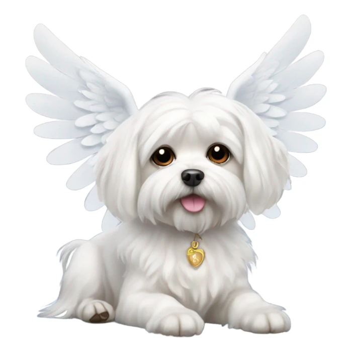 maltese dog with angel wings sticker