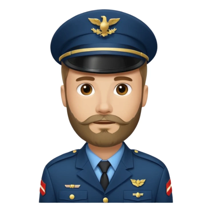 male soldiers with beard sticker