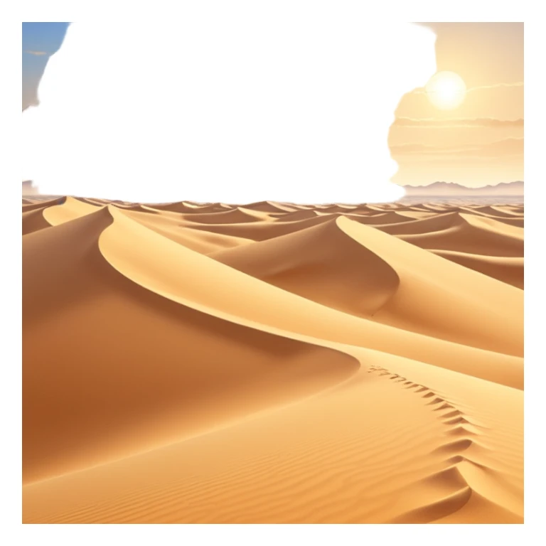 desert landscape background icon, golden sand dunes, soft sunlight, subtle wind trails, fantasy desert atmosphere, 3D cartoon style, mobile game background, clean composition, no characters, no buildings, no text, no watermark sticker
