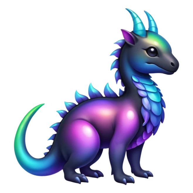  Iridescent gradient black dark fakemon-fantasy-creature sticker