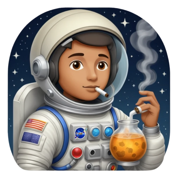 Pothead on the moon sticker