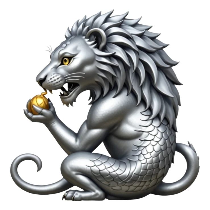 Silver Elder Scrolls Online Lion eating its tail Ouroboro sticker