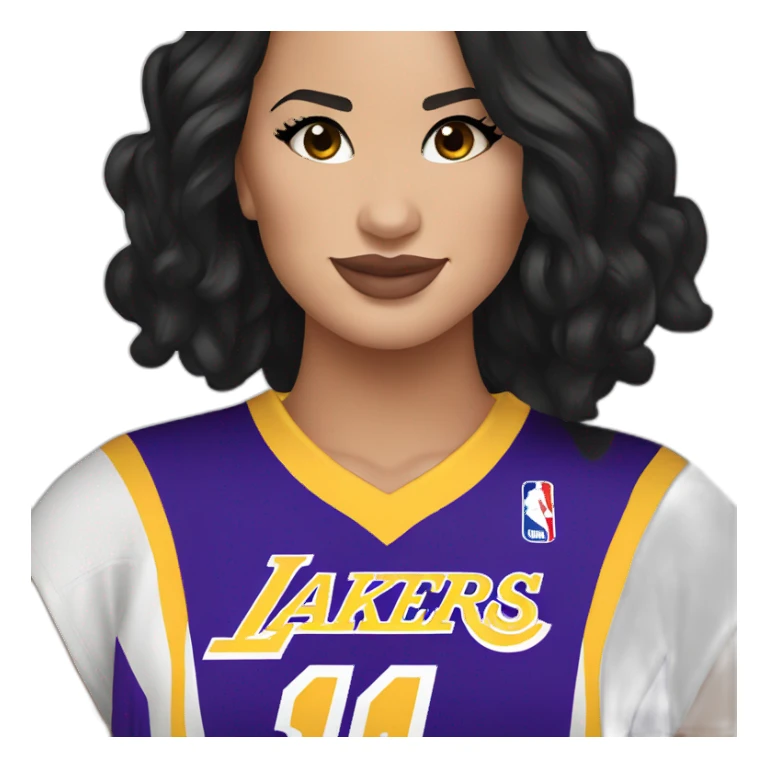 demi lovato wearing lakers jersey sticker