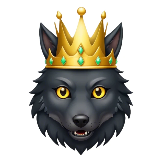 Scary Evil Black Wolf with Gold Crown sticker