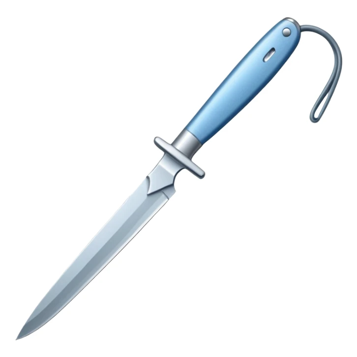 A blue-greyish metallic scalpel knife sticker