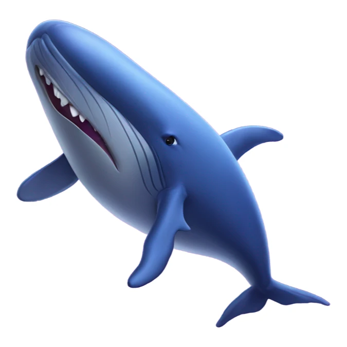 Blue whale purple, open mouth sticker