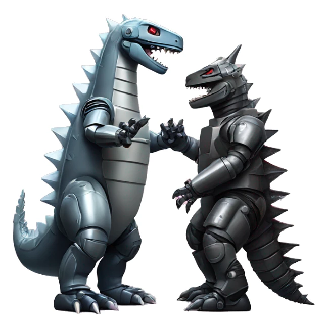 Mechagodzilla and Godzilla in love sticker