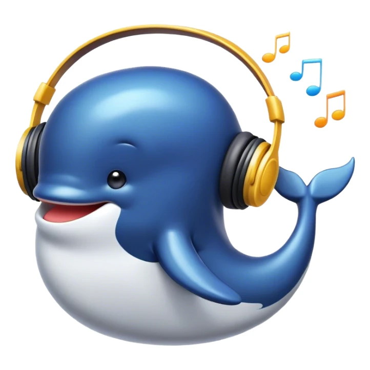 Whale and music sticker