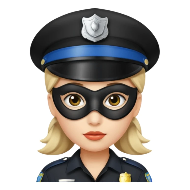 thief with police hat, thief mask, thief black dress. sticker