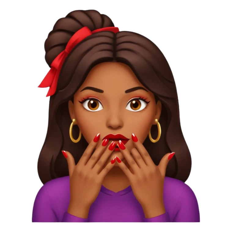 Big lips long nails bestie circle head biting her 1 nail sticker