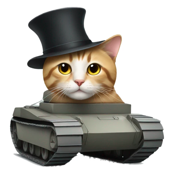 Cat in a hat in a tank sticker
