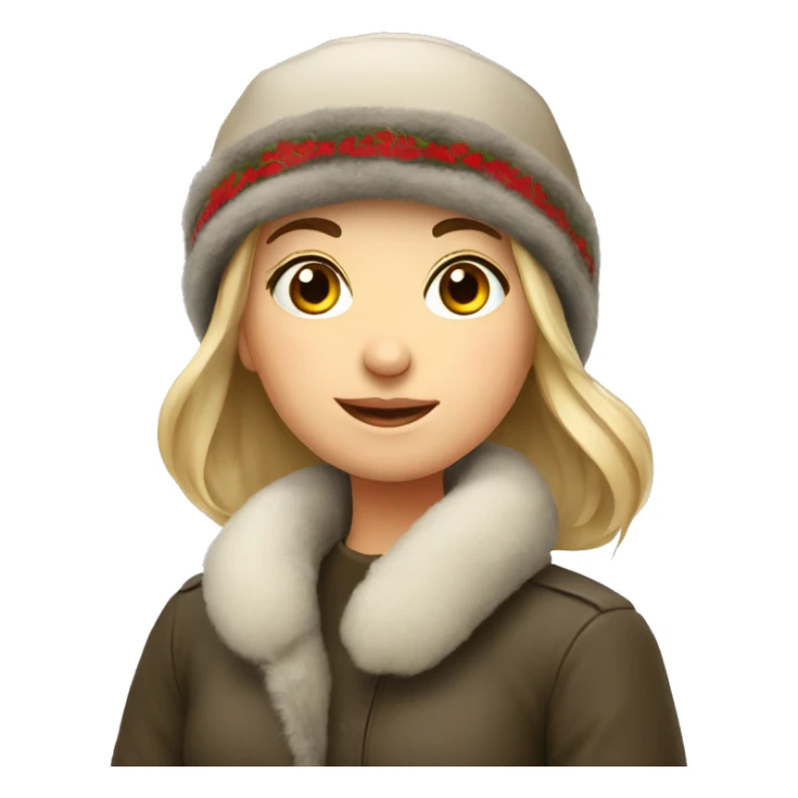 russian girl in ushanka sticker