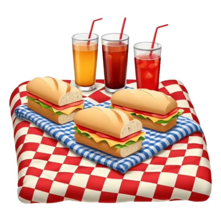 picnic with sandwiches, drinks sticker