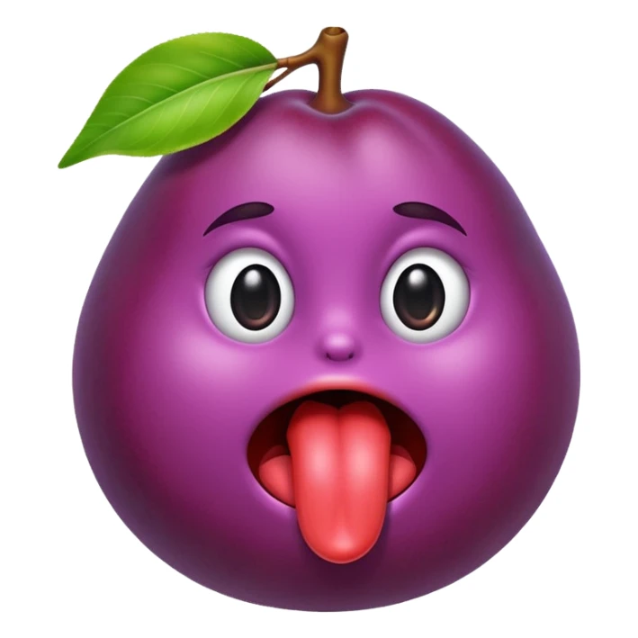 Tongue licking a plum  sticker