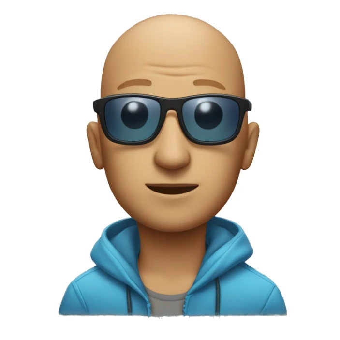 bald man in water sunglasses sticker