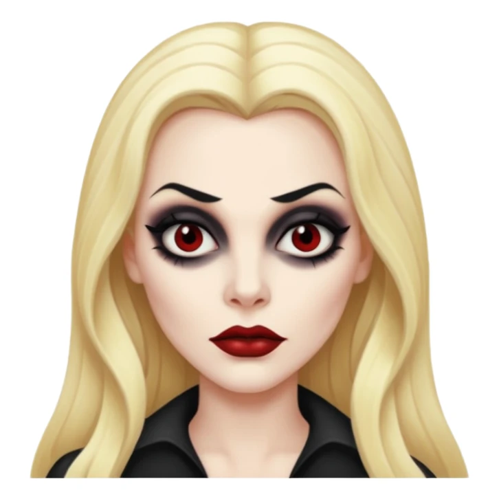 Vampira with long blonde hair sticker