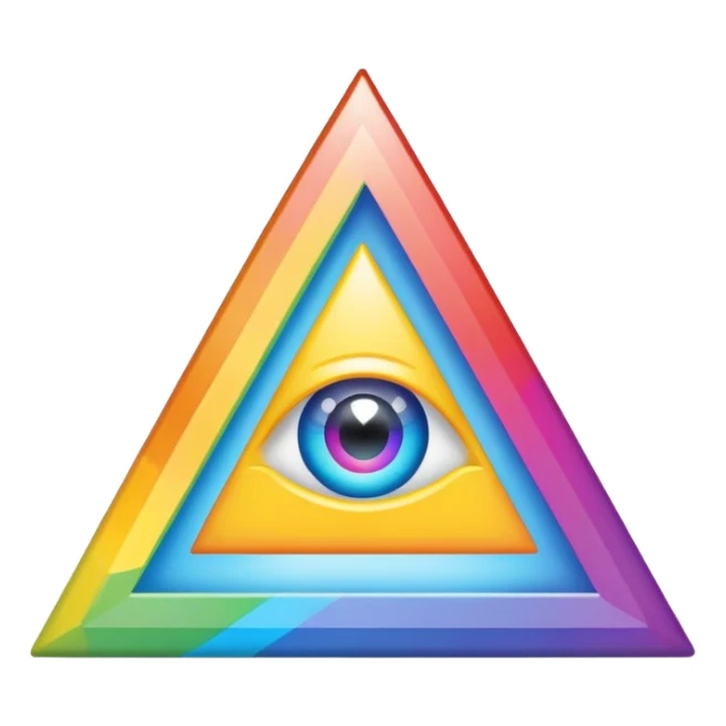 The Illuminati triangle spits out a rainbow sticker
