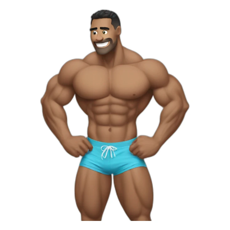 Shredded muscular man in swimsuit sticker