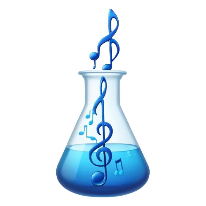 blue flask beaker with music coming out sticker