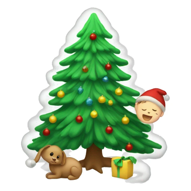 Baby and Xsmas tree sticker