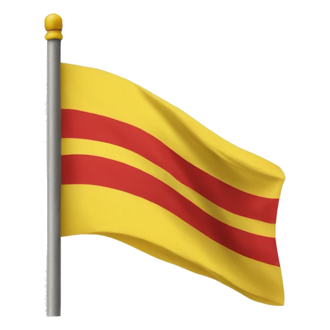 a flag with yellow background and 3 red stripes sticker