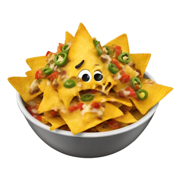 a bowl of loaded nachos sticker