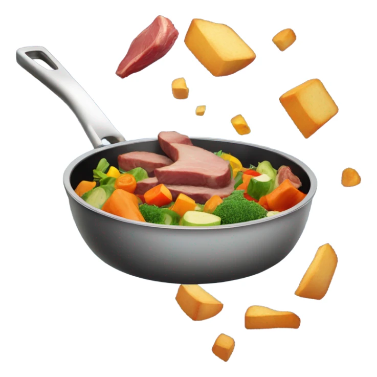 pan tossing food sticker