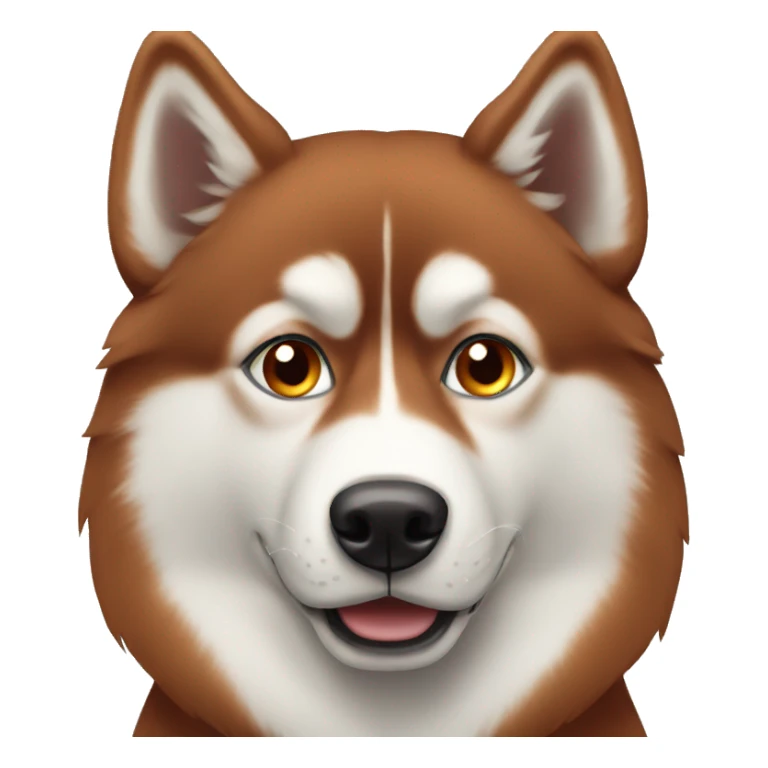 Red husky with white eyes sticker