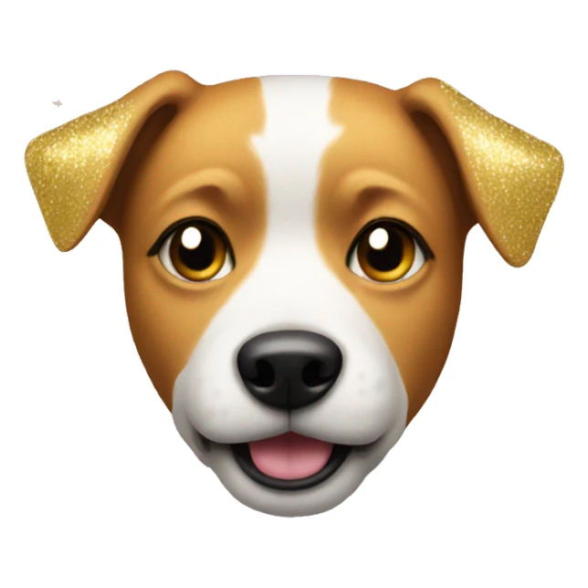 Dog with glitter sticker