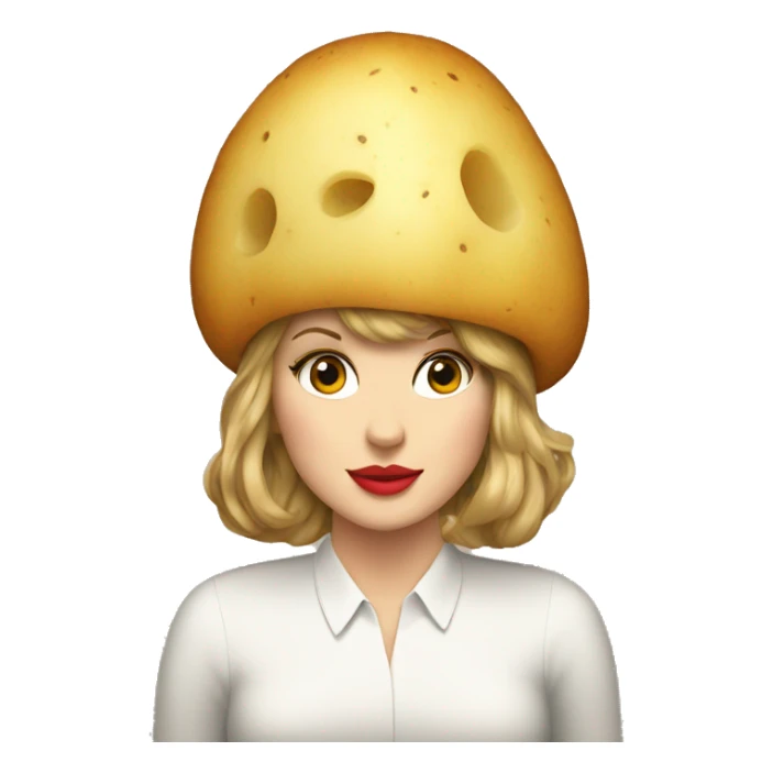 Taylor swift with a potato on her head sticker