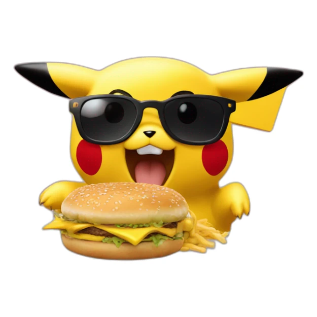 Pikachu eat mc Donald's sticker