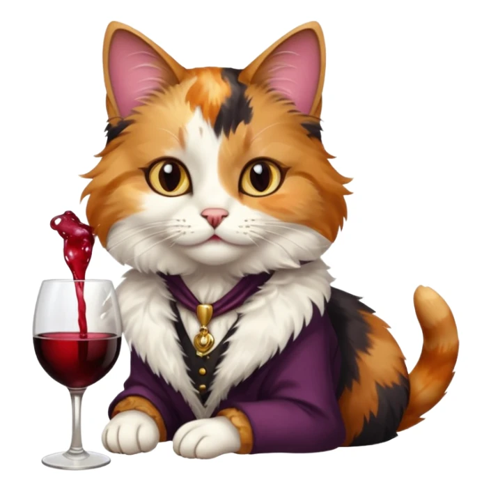 Fancy cat with a cup of wine sticker