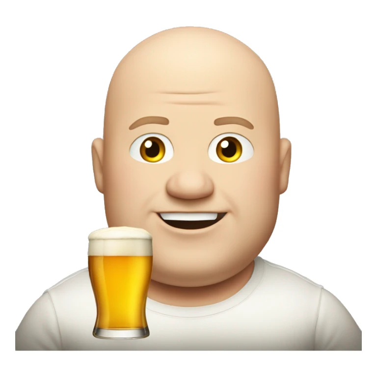 Fat bald guy in tesla chuuging beer sticker