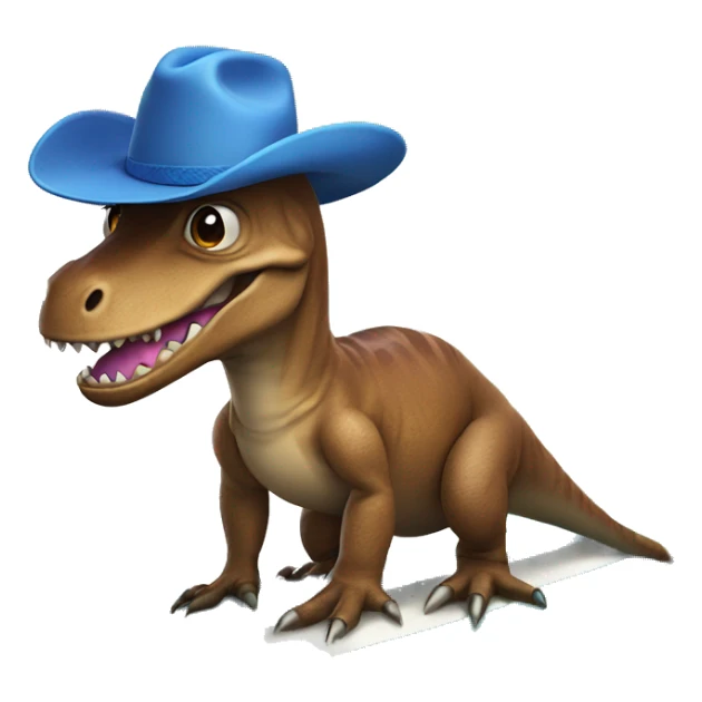 trex wearing cowboy hat on surfboard  sticker