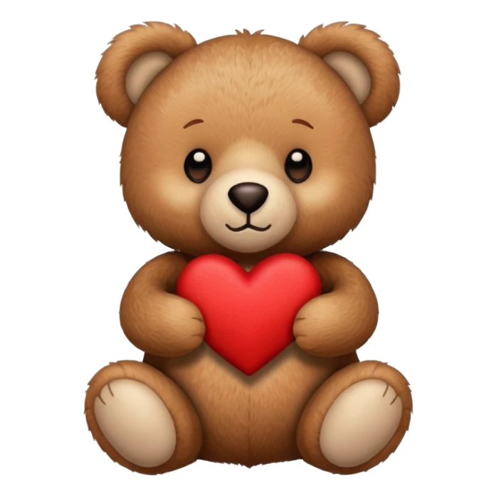 teddy bear holding a heart sticker