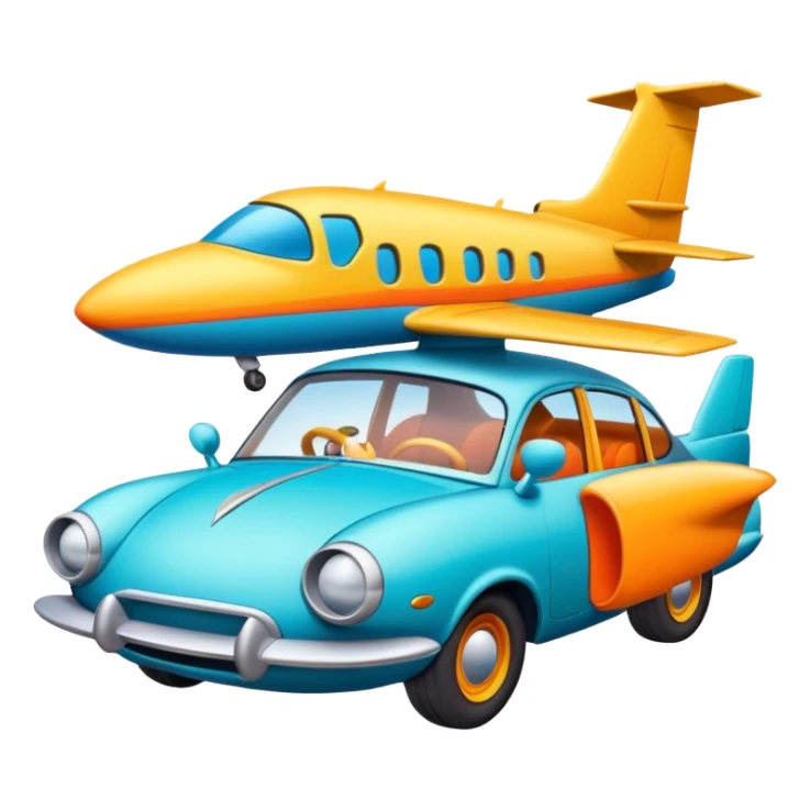 Jetson plane to Flinstones car sticker